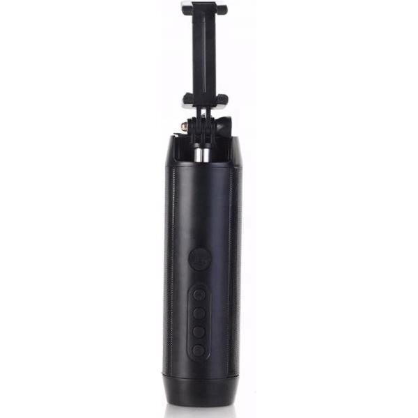 Bluetooth speaker 4 IN 1 - Selfie stick - Powerbank - Zaklamp - Zwart