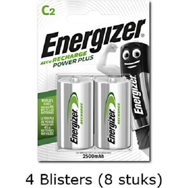 8 stuks (4 blisters a 2 stuks) Energizer C Power Plus Batterij HR14 oplaadbaar 1.2V 2500mAh rechargeable