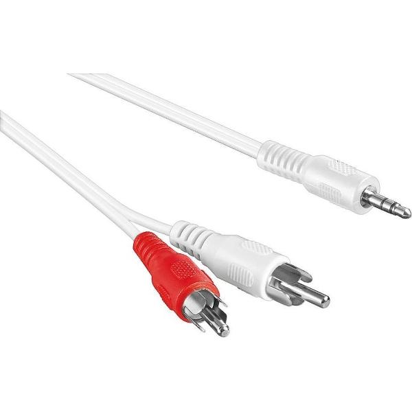 InLine 2.5m RCA/3.5mm Stereo audio kabel 2,5 m Wit