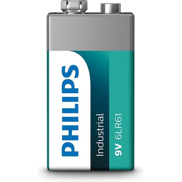 Philips Industrial 9V / 6LR61 - Alkaline batterijen - doosje 10 stuks