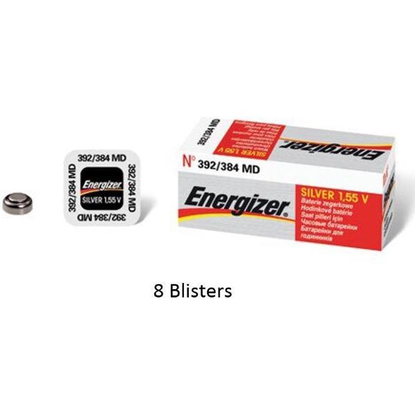 8 stuks (8 blisters a 1 stuk) Energizer 384/392 knoopcel Zilver-oxide (S) 1,55 V horloge batterij