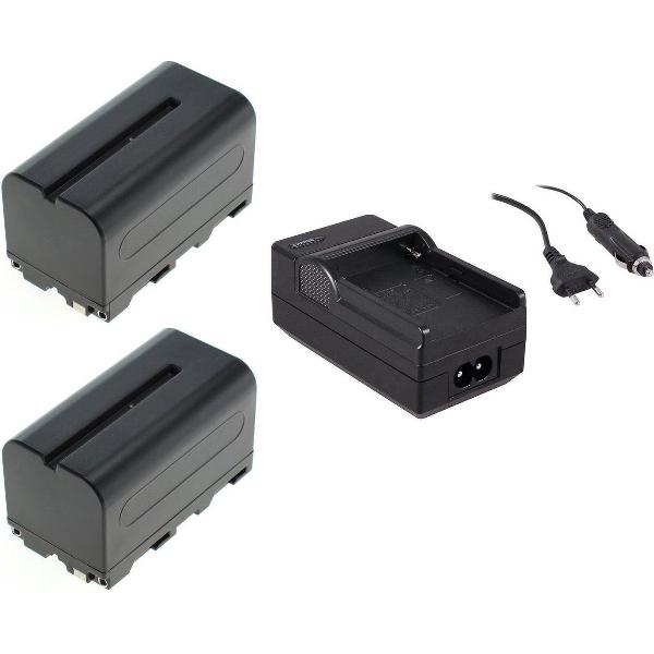 Huismerk Voordeelset 2 x accu NP-F750 + lader voor o.a. Ledgo Nanguang LuxPad43