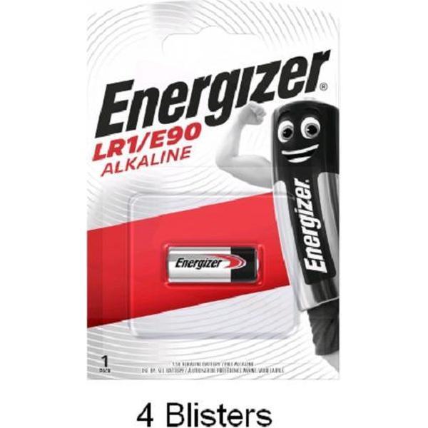4 stuks (4 blisters a 1 stuk) Energizer Alkaline batterij E90/LR1 1.5V