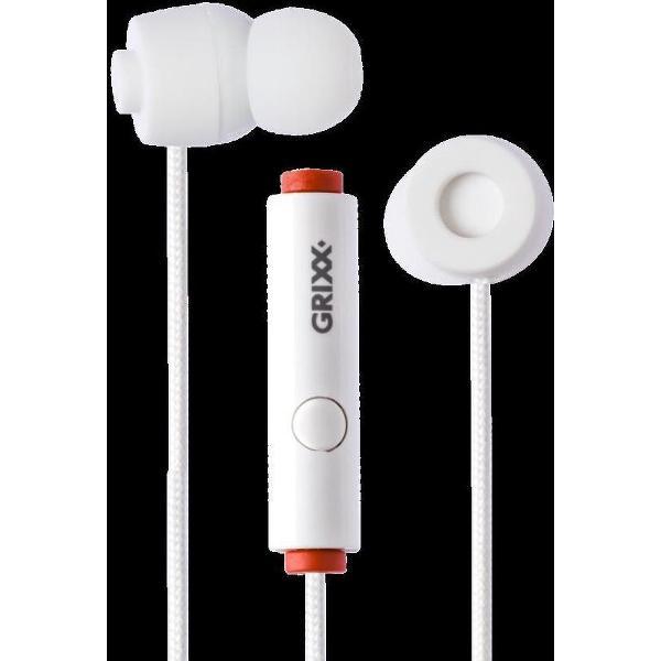 Grixx Optimum In-Ear oordopjes - 10mm Driver - Microfoon - Wit