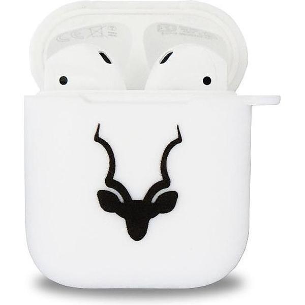 Kudu AirPods hoesje - AirPods 2 hoesje - Wit - Krasvrij - Soft TPU - Inclusief schoonmaak set & sleutelring