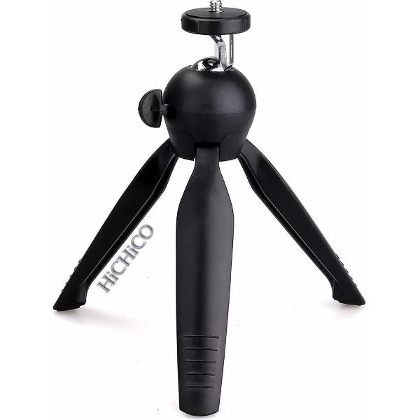 Mini-statief Camerastatief voor fotocamera en telefoon - iPhone - Canon - Nikon - GoPro -Spiegelreflexcamera Inclusief telefoonhouder + Bluetooth shutter – Mini Tripod Zwart - Eff Pro