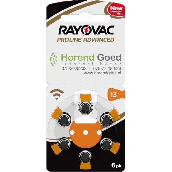 Rayovac Proline Advanced - hoortoestel batterij P13 - oranje sticker - Horend Goed