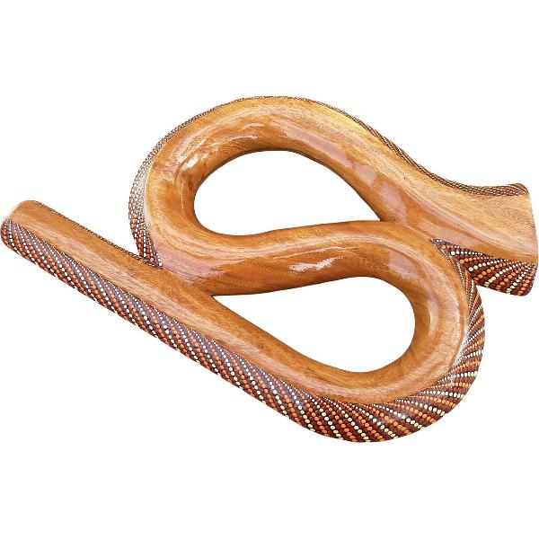 LIDAH® Didgeridoo Instrument – Snake Travel Didge – 45cm – Anti Snurk – Handgeschilderd Mahonie Hout