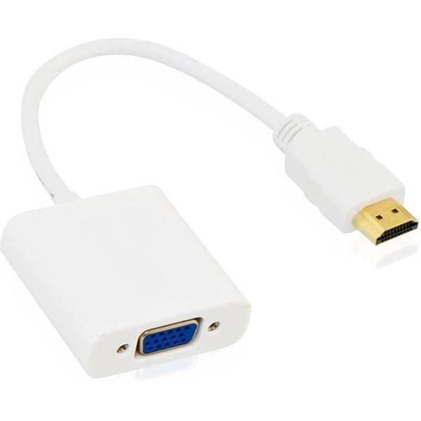 Dolphix HDMI naar VGA + 3,5mm Jack adapter / wit - 0,15 meter