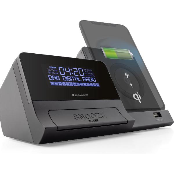 Caliber HCG012QIDAB-BT - Wekkeradio met DAB+ , bluetooth en QI lader - Zwart