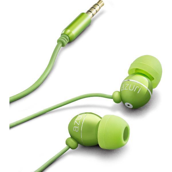 Azuri stereo portable handsfree headset - green - 3.5 mm - universal