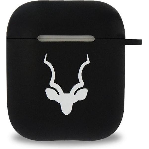 Kudu AirPods hoesje - AirPods 2 hoesje - Zwart - Krasvrij - Soft TPU - Inclusief schoonmaak set & sleutelring