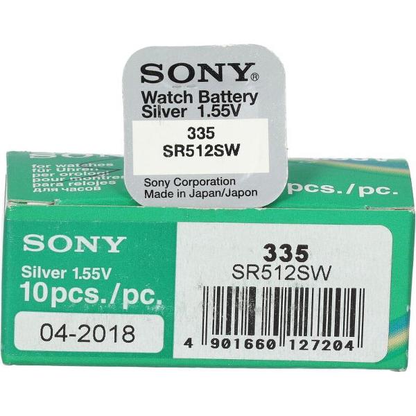 10 Stuks - Sony SR512SW (335) Zilveroxide horloge knoopcel batterij