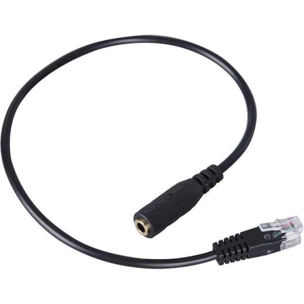 3,5 mm Jack naar RJ9 PC / mobiele telefoons Headset naar kantoor telefoon adapter converter kabel, lengte: 31cm (zwart)