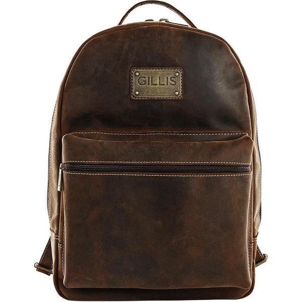 Gillis London Lederen (foto) rugzak Trafalgar Leather Photo Backpack I Vintage Brown