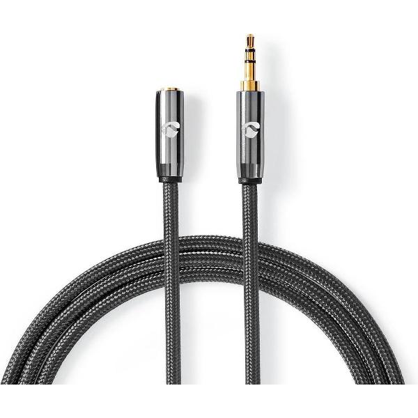 Nedis Premium 3,5mm Jack stereo audio verlengkabel / zwart - 5 meter