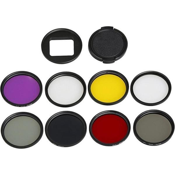 Voor GoPro HERO5 Sport Actiecamera Proffesional 52mm Lensfilter (CPL + UV + ND8 + ND2 + Ster 8 + Rood + Geel + FLD / Paars) & Waterdichte Behuizing Adapter Ring