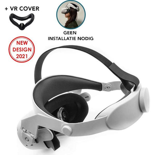 Oculus Quest 2 Elite Strap + VR Cover - Vervanging voor Elite Strap - Verstelbare Comfortabele Riem met Hoofdkussen - Vermindert de druk