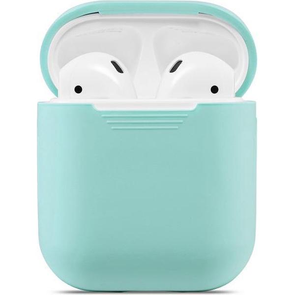 Apple AirPods 1/2 Hoesje in het Mint Groen - Siliconen - Case - Cover - Soft case - Blauw