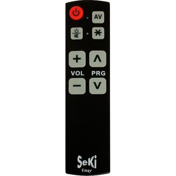 Universele afstandsbediening Seki Easy. Compact en zeer eenvoudig te bedienen. Ook voor Senioren / Slechtzienden Zwart