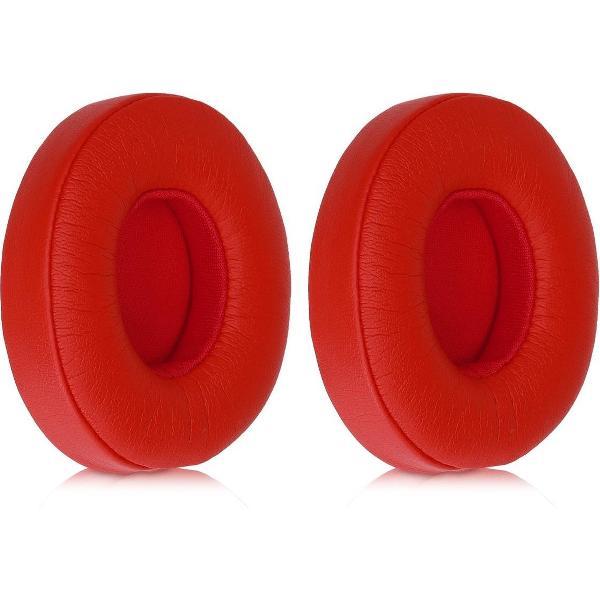 kwmobile 2x oorkussens voor Beats Solo 2 Wireless / 3 koptelefoons - imitatieleer - voor over-ear-koptelefoon - oranje