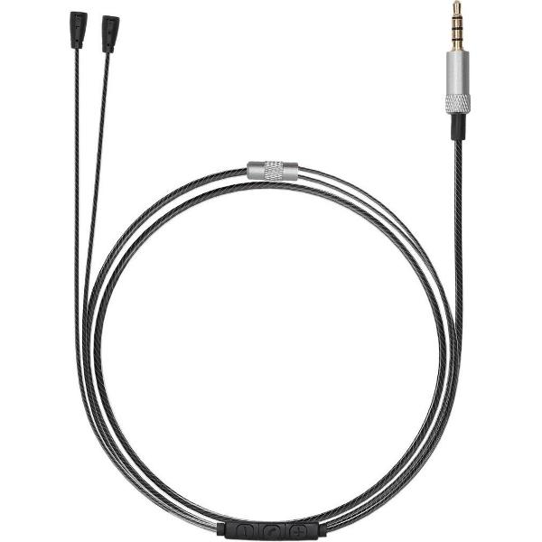 kwmobile Koptelefoonkabel voor Sennheiser IE8 / IE80 - Reservekabel 120 cm - Met microfoon en volumeregelaar - 3,5 mm aansluiting
