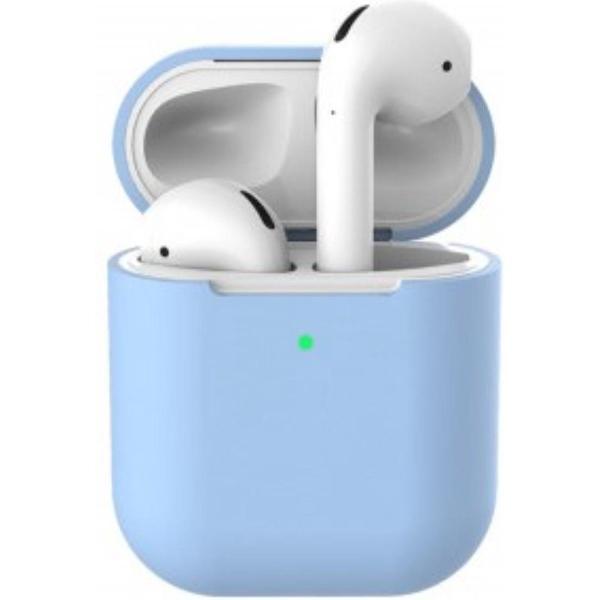 Apple AirPods Hoesje - Siliconen AirPods Case - geschikt voor AirPods 1 en 2 - Lichtblauw