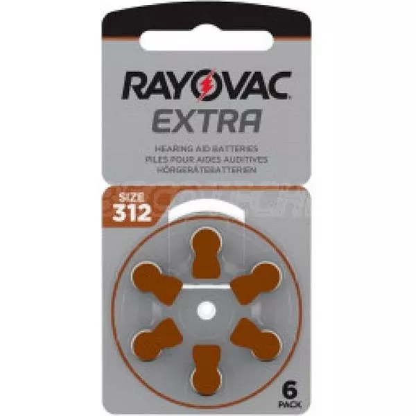 Rayovac Extra Advanced size 312 (bruin) gehoor apparaat knoopcel batterij 2 blisters a 6 stuks