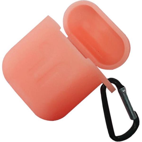 Apple AirPods - Siliconen Hoesje Case Cover - Glow in the Dark - Geschikt voor AirPods 1/2 - Kleur Watermeloen Rood