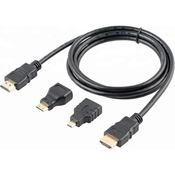 Micro HDMI to HDMI Cable 1.5m ULT-unite 3 in 1 Mini