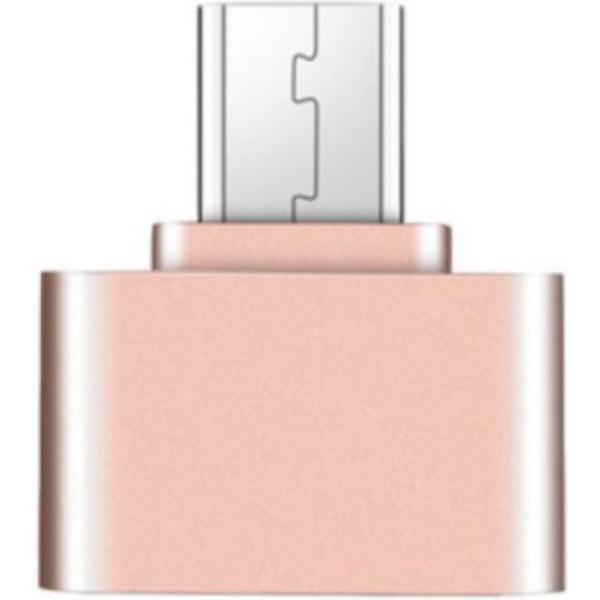USB Adapter naar Micro USB - OTG Adapter - Gemakkelijk een muis, Toetsenbord of USB Stick Aansluiten - Roze