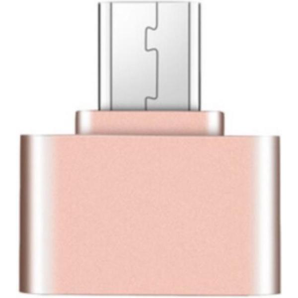 USB Adapter naar Micro USB - OTG Adapter - Gemakkelijk een muis, Toetsenbord of USB Stick Aansluiten - Roze