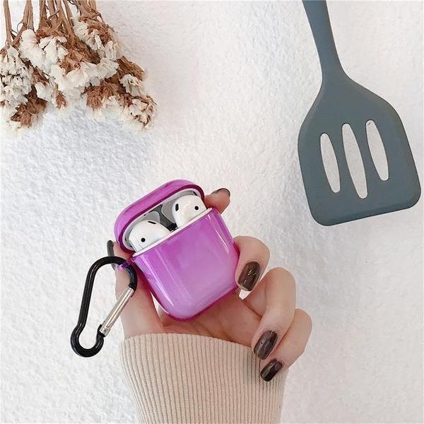 Airpods 1/2 hoesje - Paars - Transparant - case