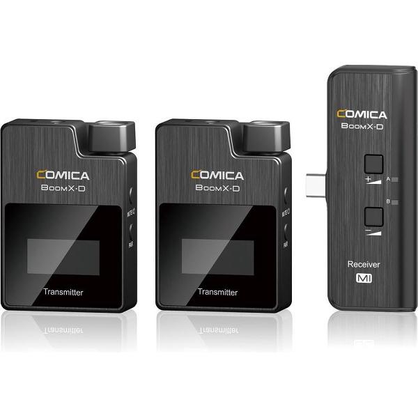 Comica BoomX-D UC2 draadloze microfoon-set met 2 zenders en USB-C-ontvanger