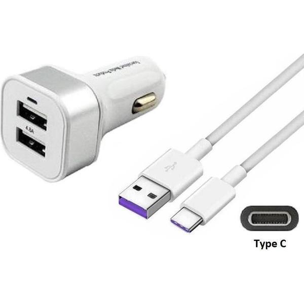 4,8A Auto oplader en 0,2 m oplaadkabel. Autolader adapter met USB C stekker. Past ook op Apple. O.a. iPad Pro 12.9 (2018), iPad Pro 11