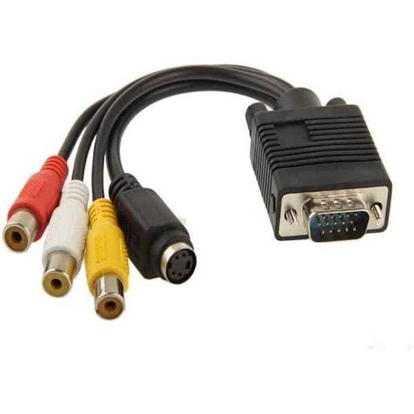 Garpex® VGA naar S-Video AV RCA TV Converter kabeladapter met 2 audiokabel