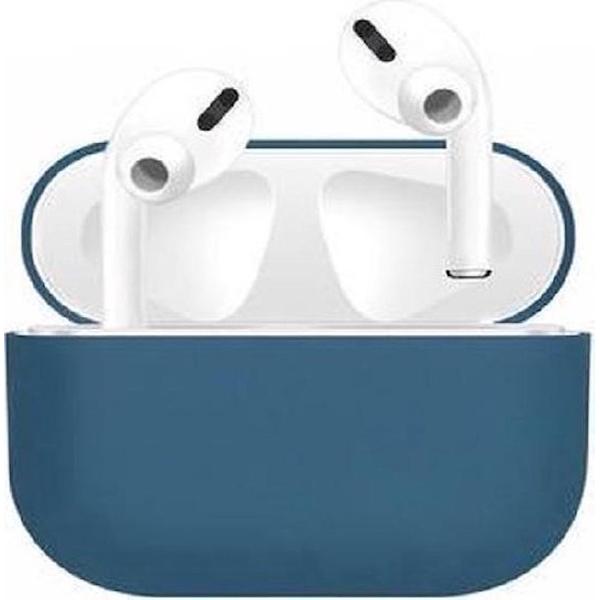 Siliconen Case Apple AirPods Pro donker blauw - AirPods hoesje Kleur Donker Blauw - Cadeau - Gratis verzending