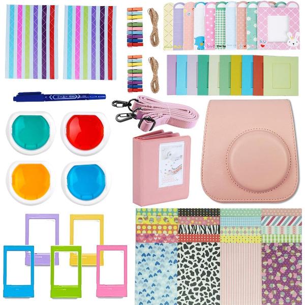 Accessoires Set voor Fujifilm Instax Mini 11 Case met Hoesje, Filters en meer - Roze