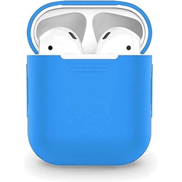 AirPods Hoesje - Siliconen Bescherm Case Hoesje - Blauw - Smartphonica