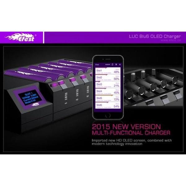 EFEST LUC BLU6 OLED INTELLIGENT CHARGER.