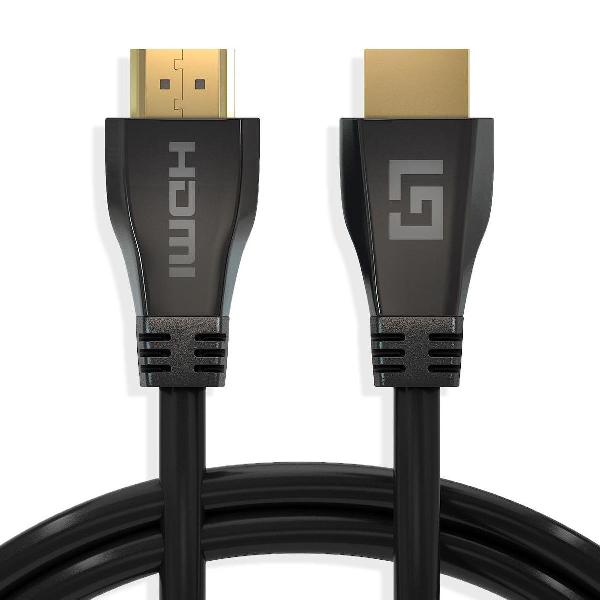 LifeGoods HDMI Ultra High Speed 2.1 Kabel - 48 GBPS - 3D - 8k@60Hz - 4k@120Hz - Full HD 4.320 Pixels - Ethernet - Male to Male Cable - Voor TV/Beeldscherm/Tablet/DVD/Laptop/Macbook/PC/Xbox/Playstation/PS - Dun - Zwart - 3 Meter