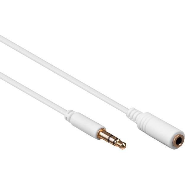 Goobay 3,5mm Jack stereo audio slim verlengkabel - wit - 1 meter