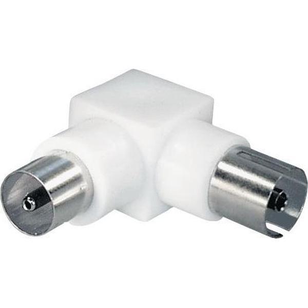 S-Impuls IEC (m) - IEC (v) haakse coax adapter