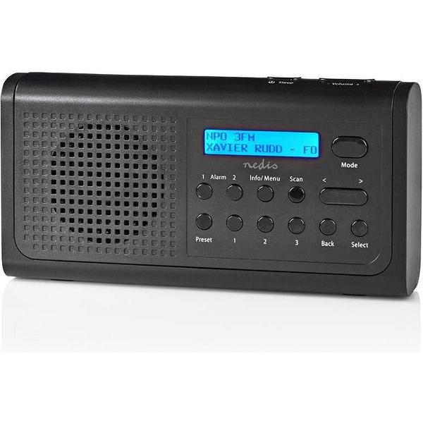 Nedis Dab+-Radio | Draagbaar Model - 3 W - Batterij / Netvoeding | Zwart