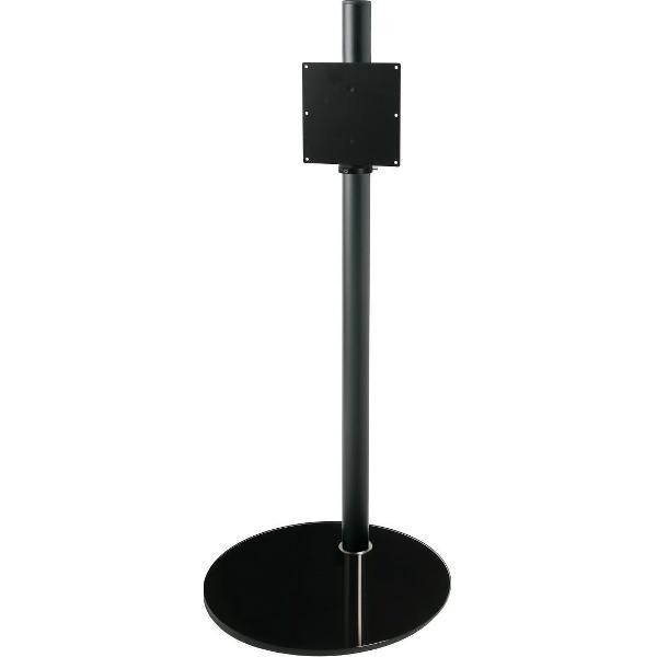 Cavus Sphere L 150 cm Design Tv Vloerstandaard - Hoogglans Zwart Glas & Trendy zwart staal - Tv meubel geschikt voor 32-65 inch tot 30 kg - VESA 100x200 200x200