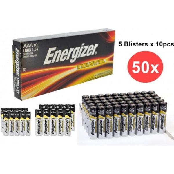 50 Stuks - Energizer Industrial LR03 AAA alkaline batterijen