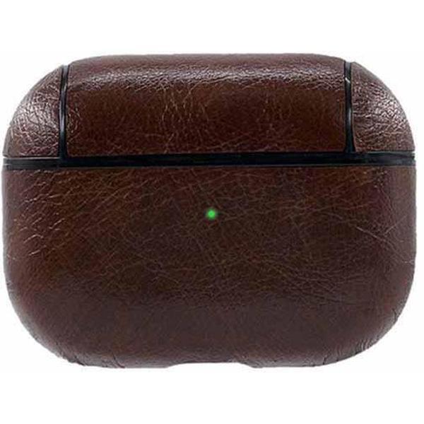 KELERINO. Leren hoesje voor Apple Airpods Pro - Donker Bruin