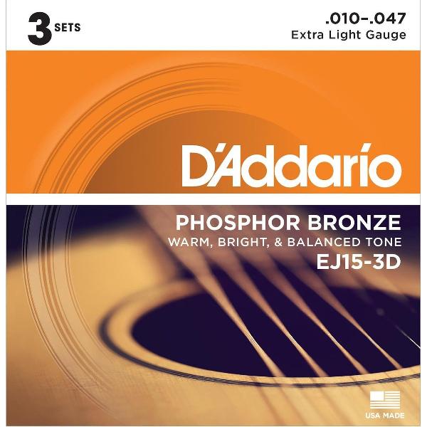 A-Git.snaren EJ15-3D 10-47 Phosphor Bronze 3er Set