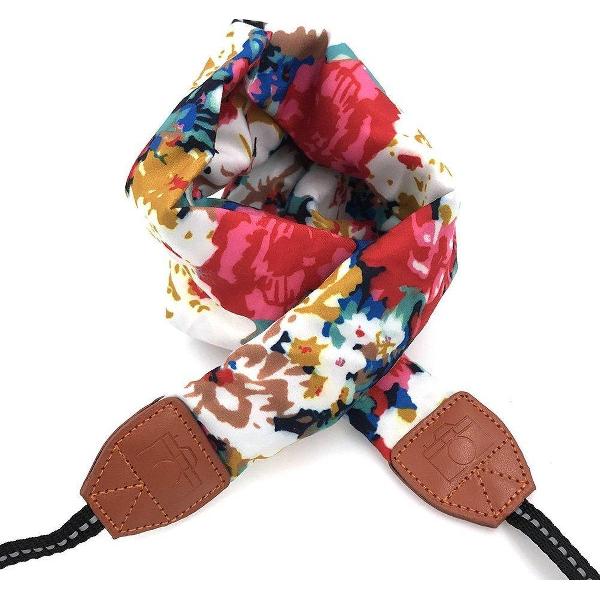 Camera strap Vintage , Zachte Trendy Soft camerariem DSLR / Nikon / Canon / Sony Camera - (Bloemen) AMDA