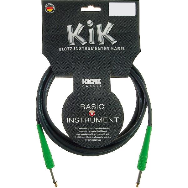 Instrumentenkabel 3m zwart KIK-Colourood fresh green